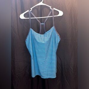 Blue Nike tankini swim top